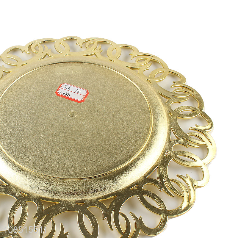 Good quality metallic charger plates pierced serving plates