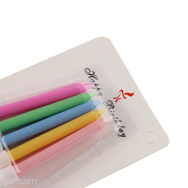 New product 10pcs jelly color birthday cake candles with base