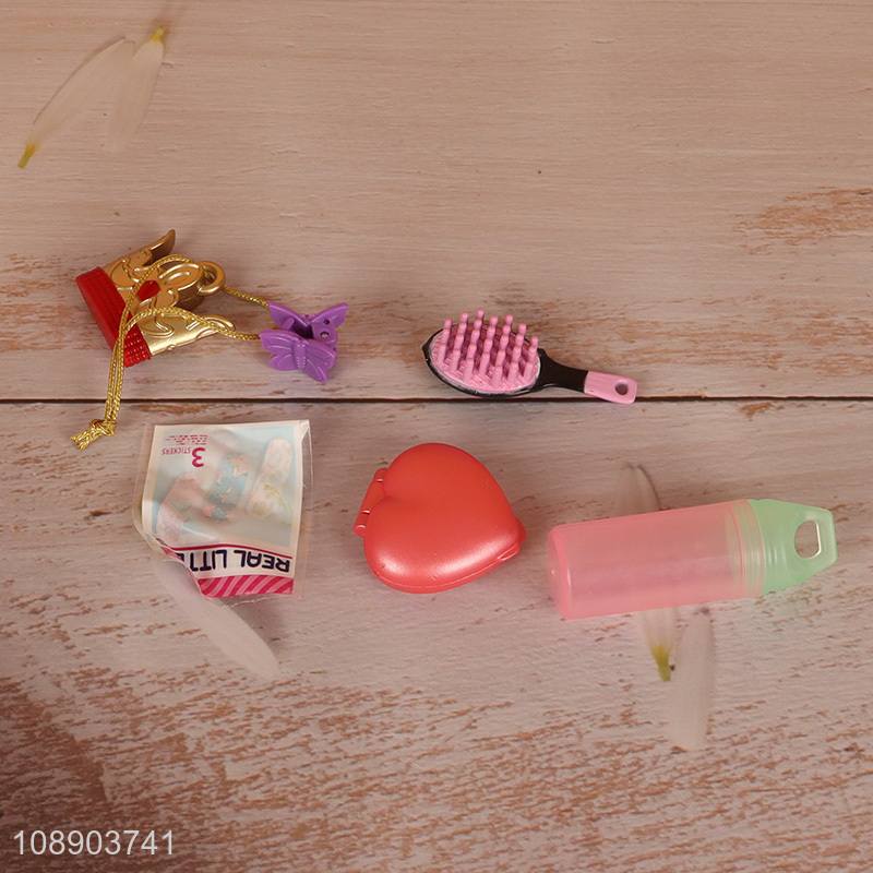 Good quality heart shape mini girls princess hand bag pendant kit blind box toy