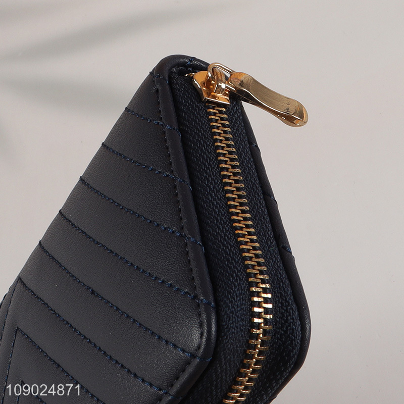 Top selling black long style women ladies fashionable wallet wholesale