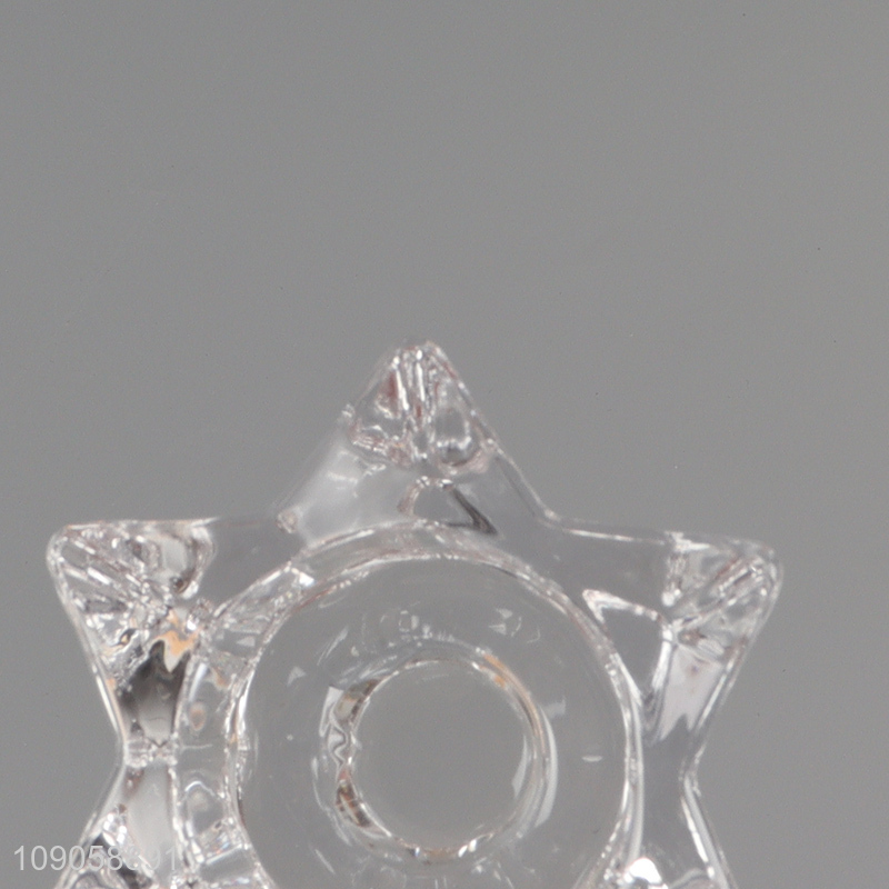 New product clear glass home decor tealight candle holder candlestick
