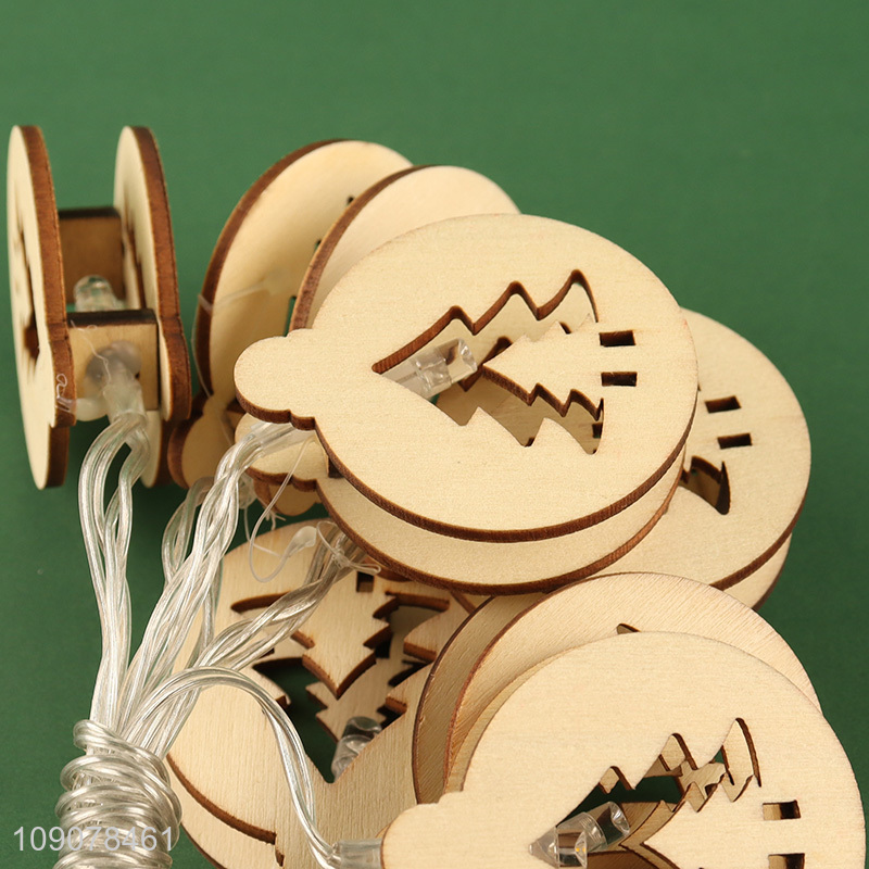 Yiwu market christmas decoration wooden string lights for sale