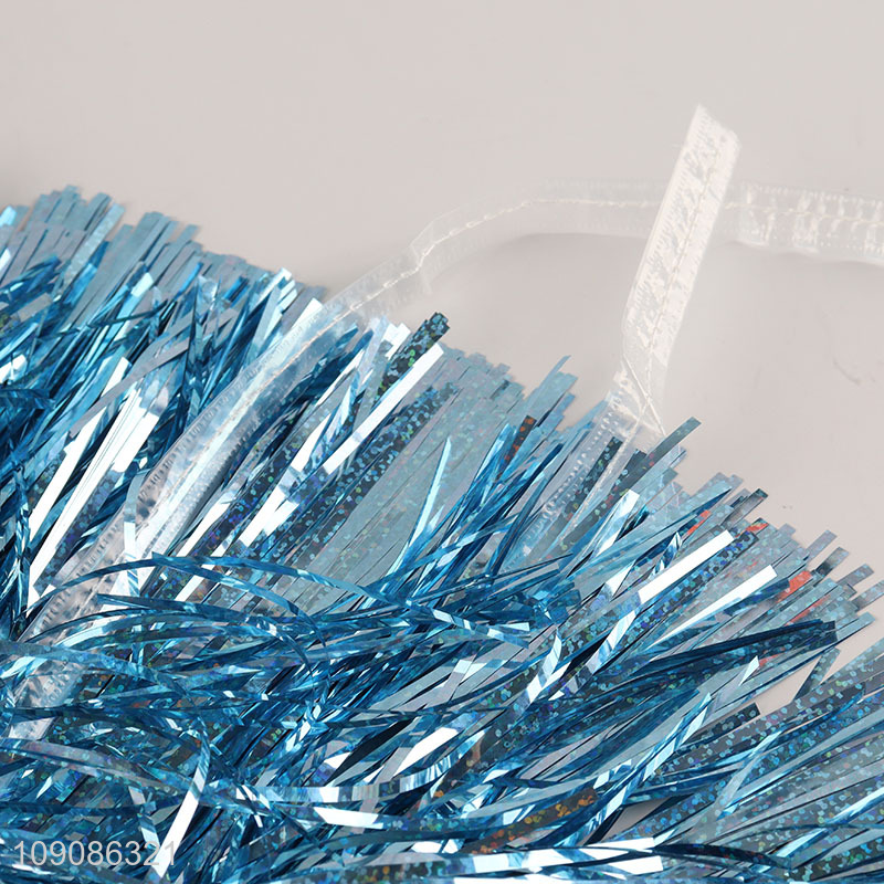 Hot items adult blue sequins tassel trim for stage costume