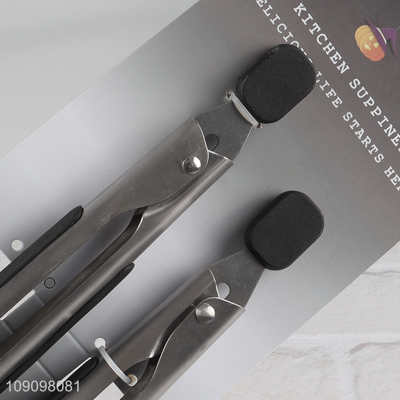Good quality 2pcs stainless steel food tongs food clips set