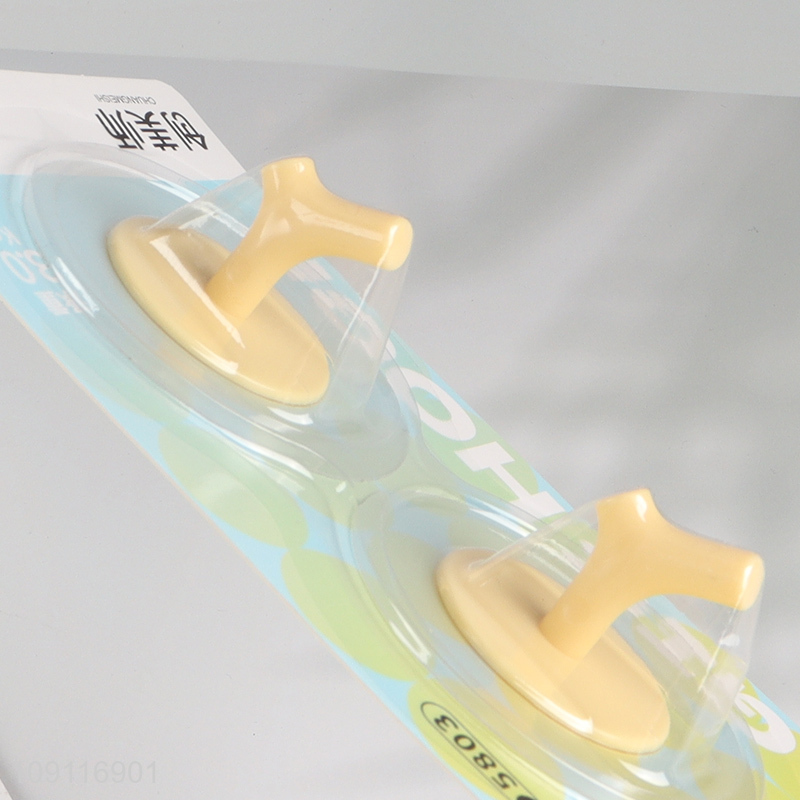 Factory Price 2PCS Wall Mounted Hooks Adhesive Hooks for Kitchen Bathroom