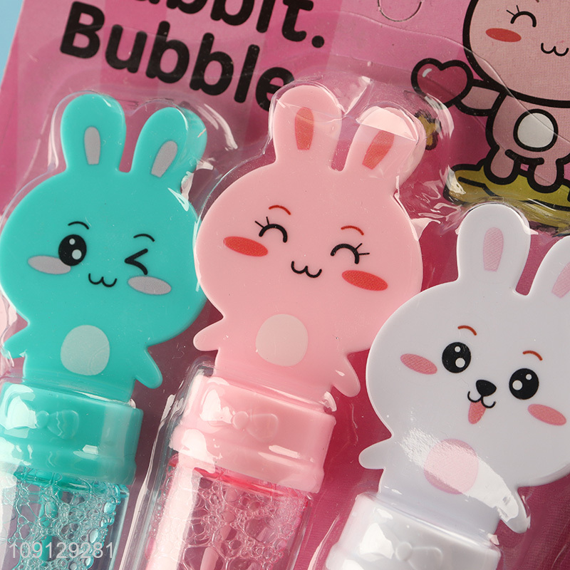 Hot sale 3pcs cartoon rabbit bubble toys for children