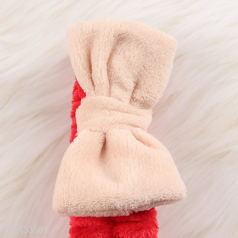 China Wholesale Spa Headband Coral Fleece Fluffy Makeup Headband