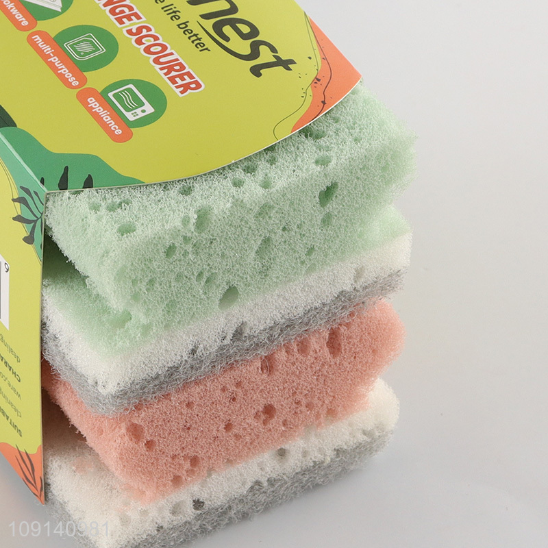 Hot Selling 2-Pack Heavy Duty Kitchen Sponge Scrubbers for Washing Dishes