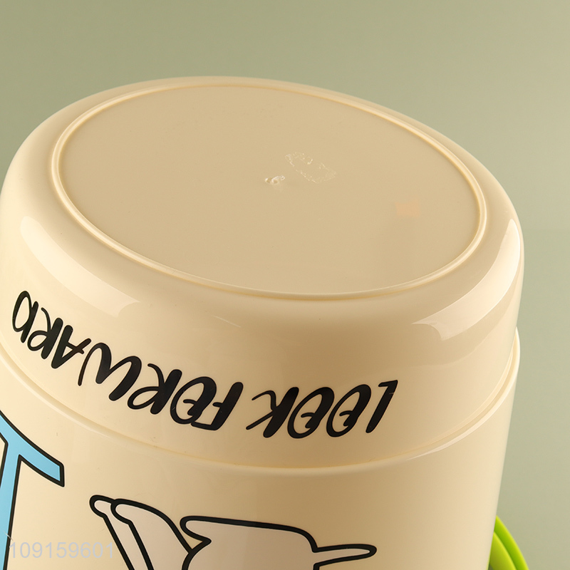 China factory cartoon printed bathroom water bucket with handle
