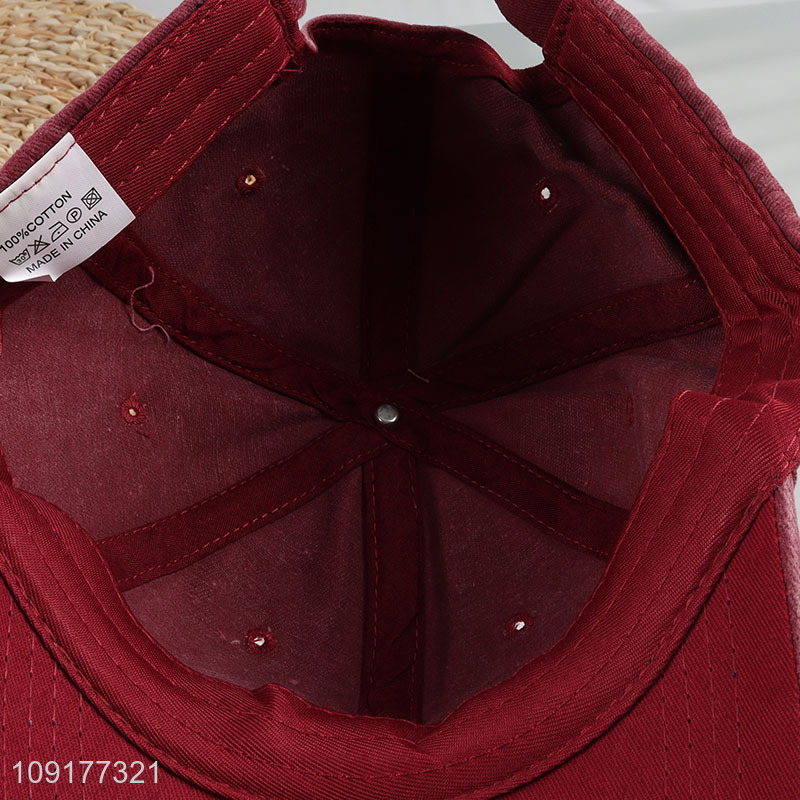 Wholesale Unisex Baseball Hat Custom Logo Adjustable Breathable Baseball Cap