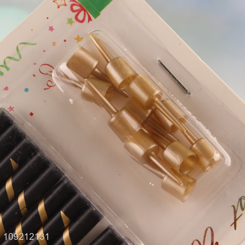 New Arrival 10-Count Striped Cake Candles Birthday Party Candles