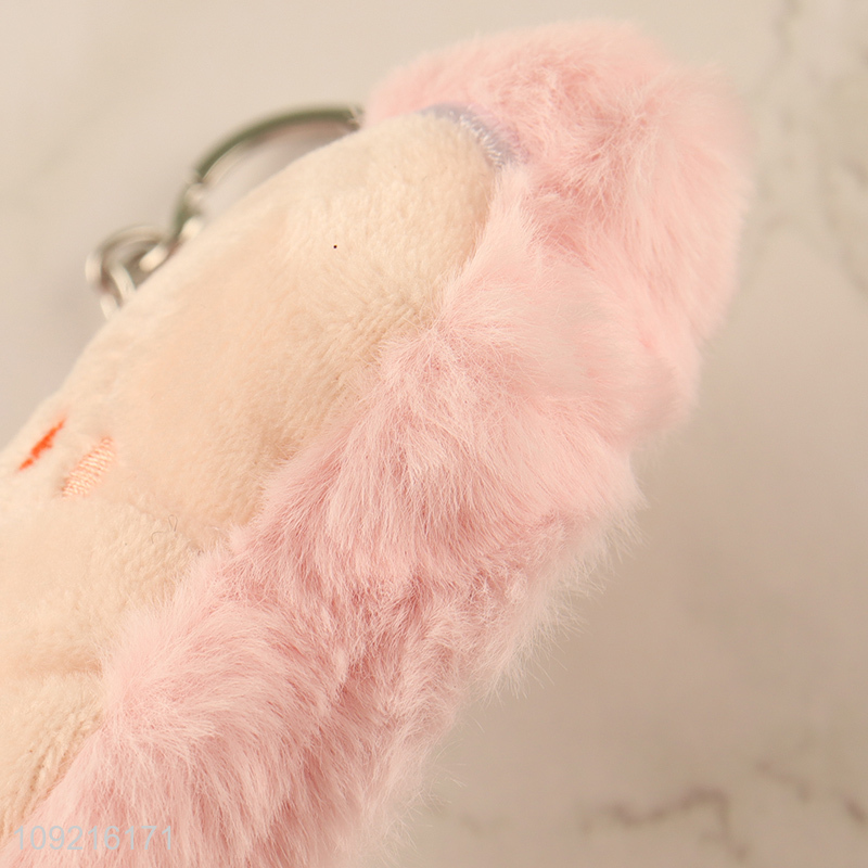 Yiwu market cartoon plush makeup mirror cosmetic mirror keychain