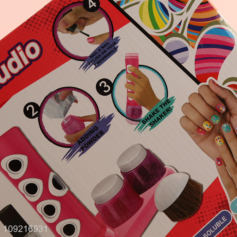 Hot selling girls kids non-toxic nail art toys pretend play set toys