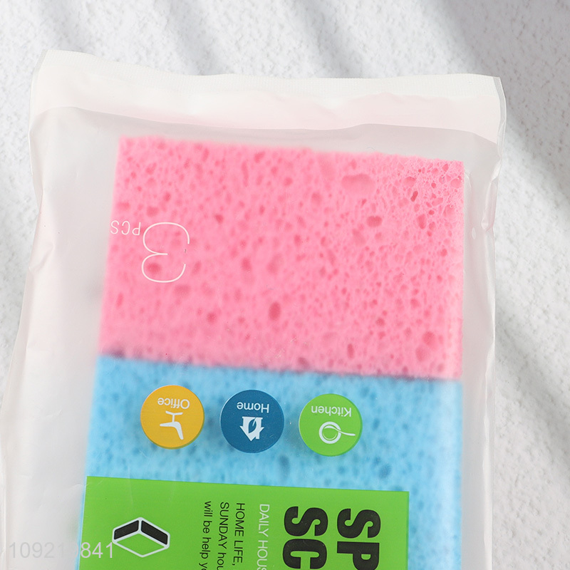 Hot Selling 3PCS Natural Cellulose Compressed Sponges for Kitchen Dish Washing