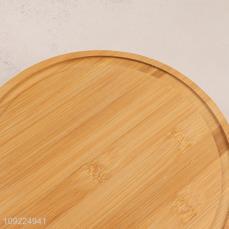 China Imports Round Bamboo Butter Cheese Cake Serving Tray with Cover
