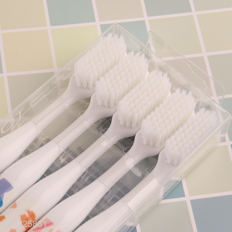Popular products 5pcs multicolor soft bristle tooth cleaning toothbrush