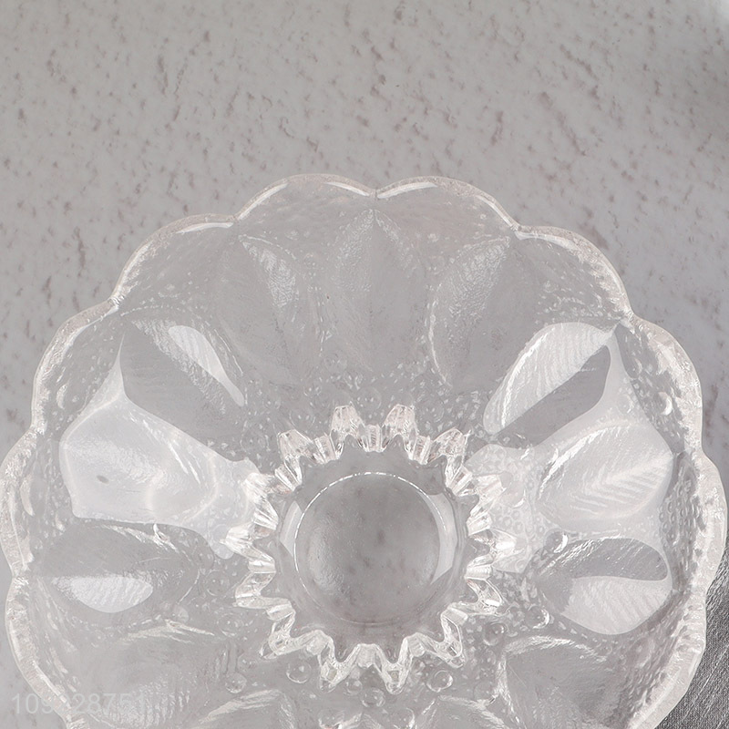 Hot Selling Transparent Glass Plate For Snacks Desserts Appetizers