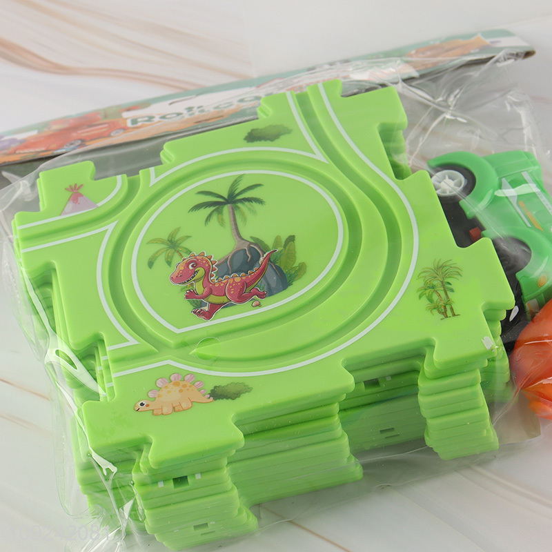 Wholesale Electric Dinosaur Puzzle Rail Car Toy for Kids Boys Girls