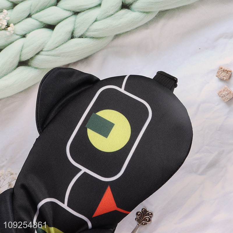 Yiwu market cartoon black cat sleeping eye mask eye cover for travel