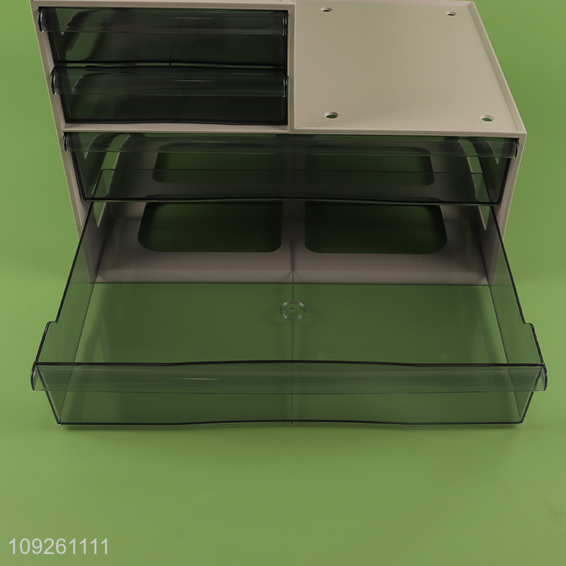 Low price household desktop organizer plastic storage box pen holder