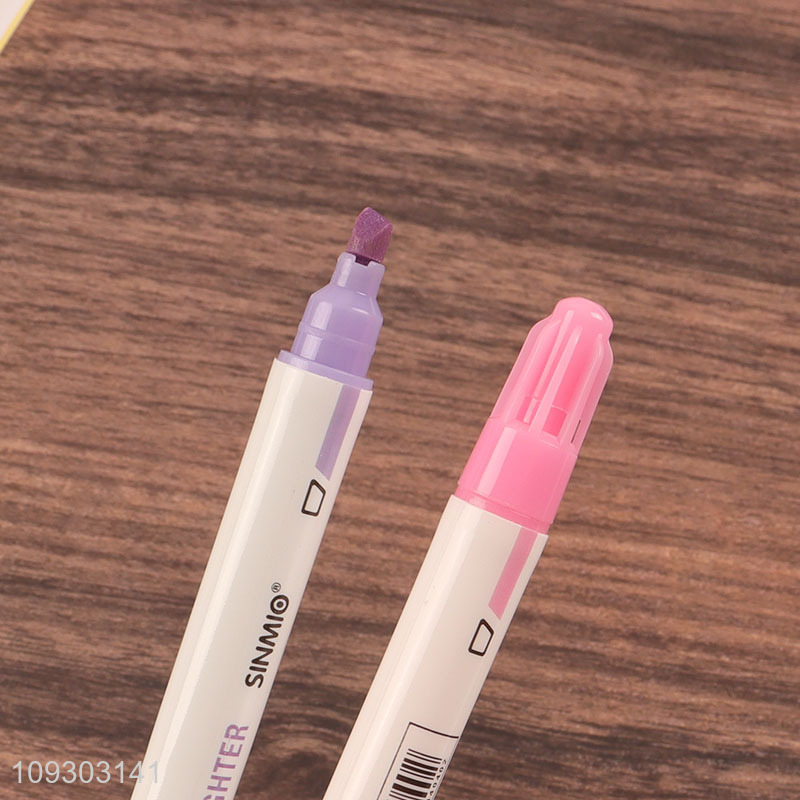 Factory wholesale double-headed highlighter pen fluorescent pen