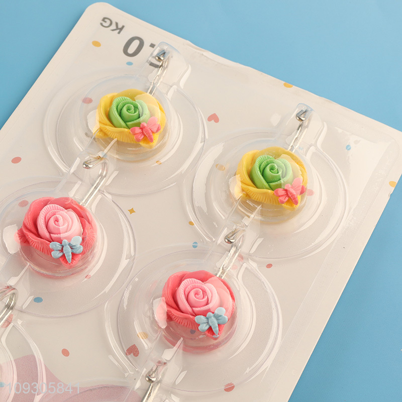 Good selling flower shape 6pcs sticky hook wall hook