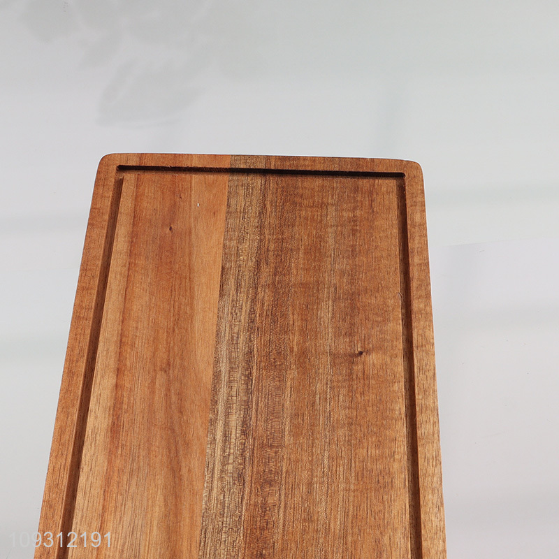 China products wooden steak plate tableware plate with handle