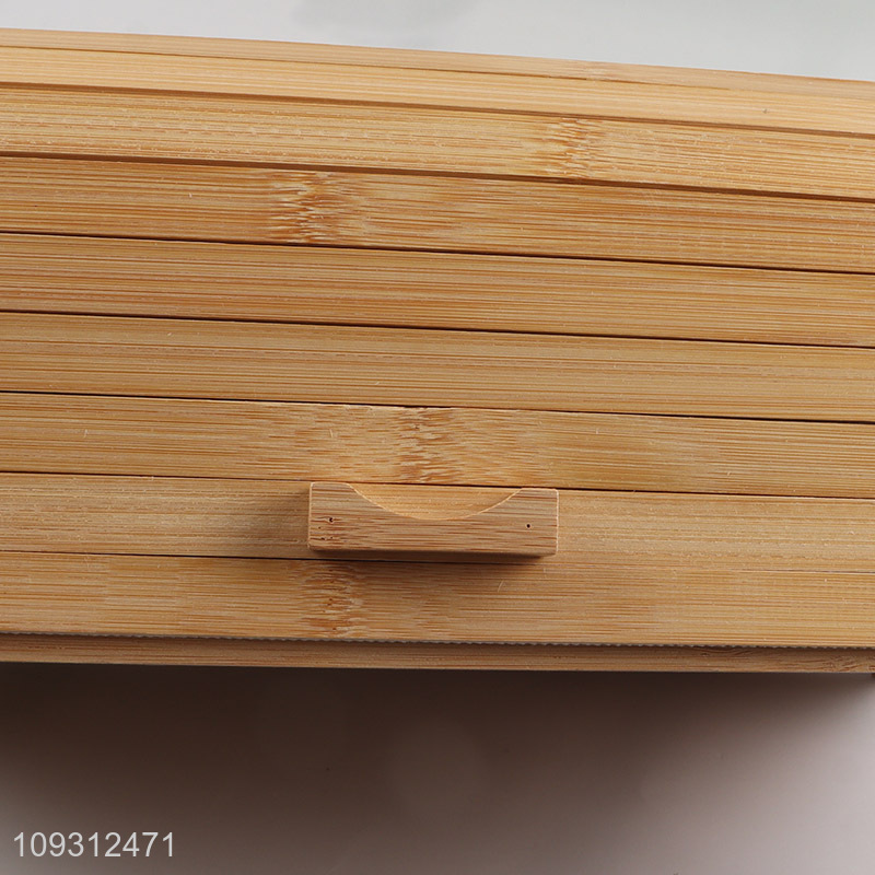Factory supply bamboo bread storage bin bread box