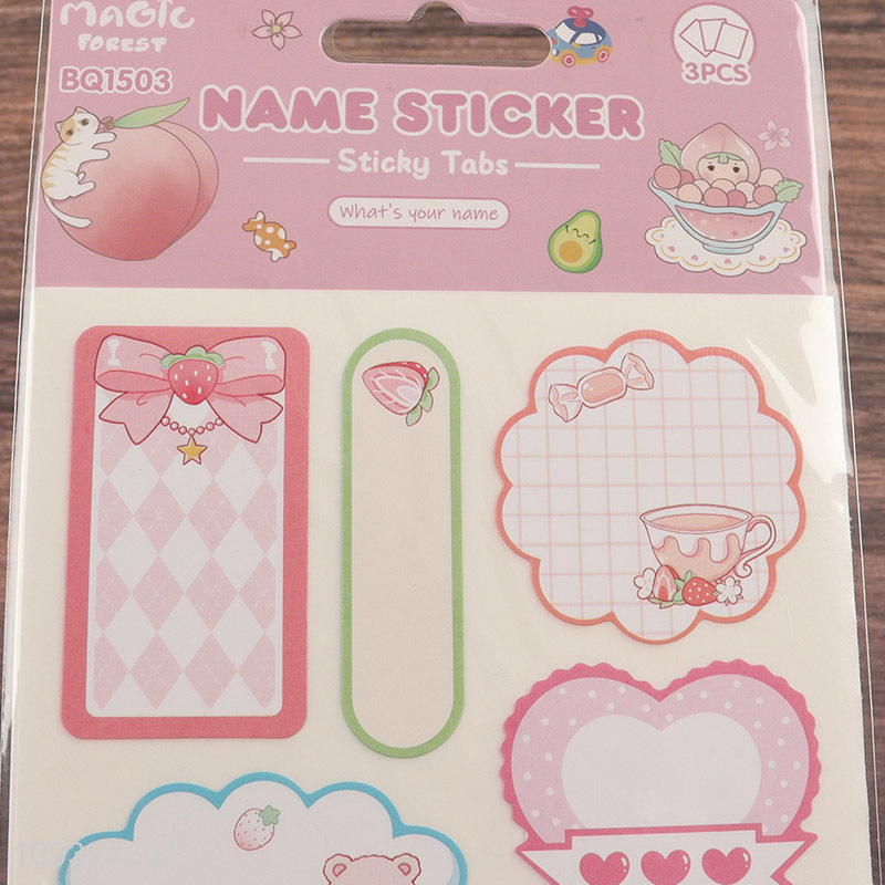 Top sale students stationery sticky tabs name sticker