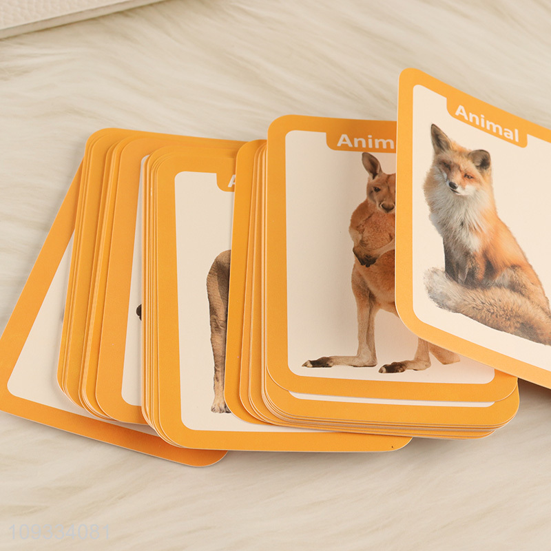 Factory supply 36pcs children animal learning cards