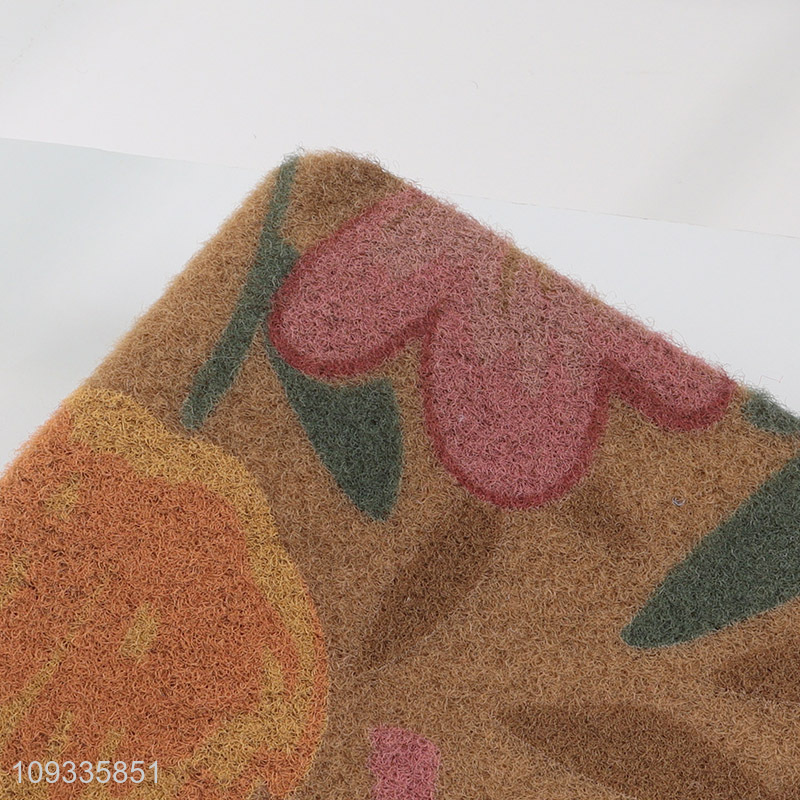 Low price flower pattern polyester floor mat door mat
