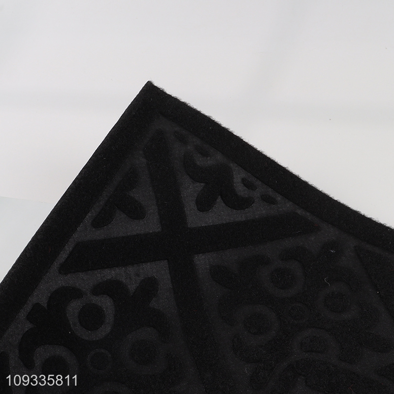 Good slae rectangle black floor mat door mat