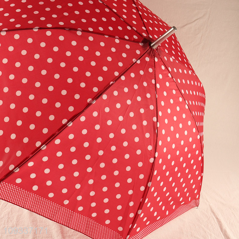 Low price curved handle straight rod umbrella