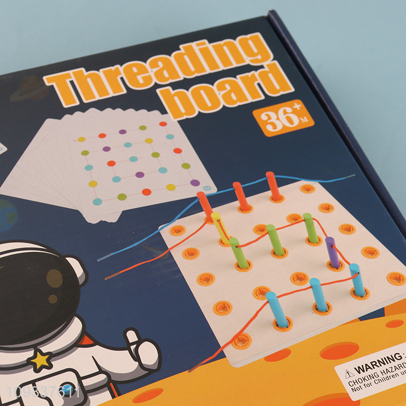 Top selling kids educational toy threading board toys