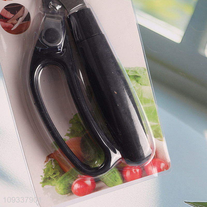 China wholesale black stainless steel kitchen scissors