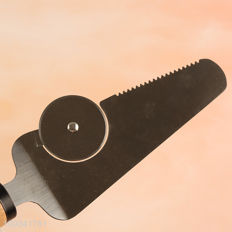 Most popular wooden handle pizza wheel pizza spatula