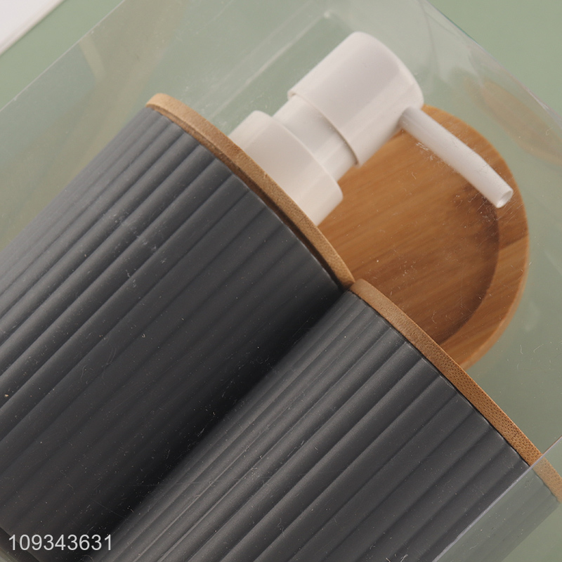Low price liquid soap bottle toothbrush holder set