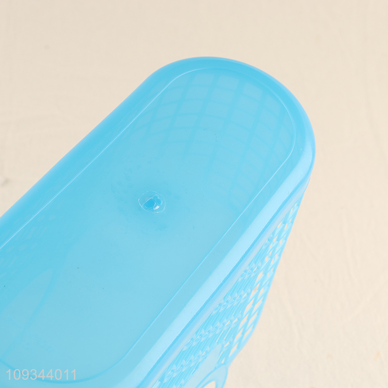 Good price blue plastic hollow storage basket