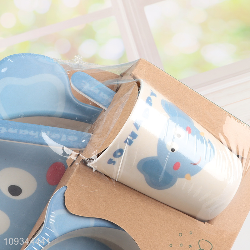 China wholesale cartoon elephant tableware set for kids