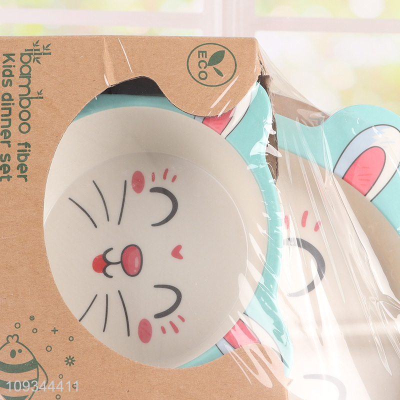 China products eco-friendly kids cartoon rabbit tableware set