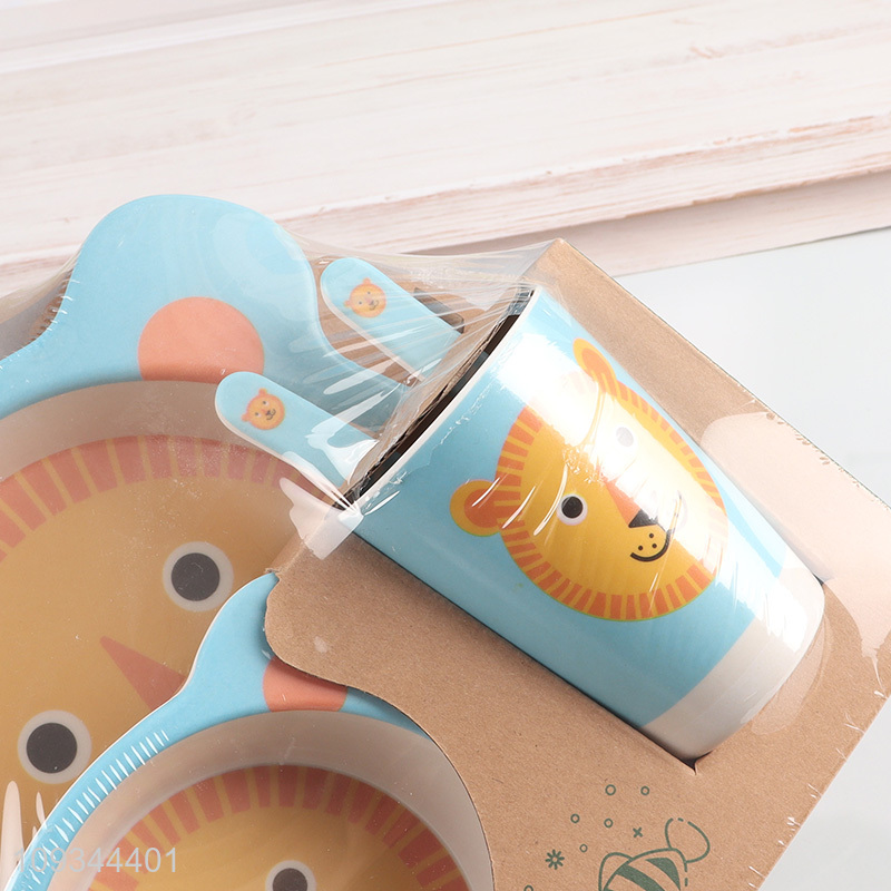 Hot sale 5pcs children cartoon lion tableware set