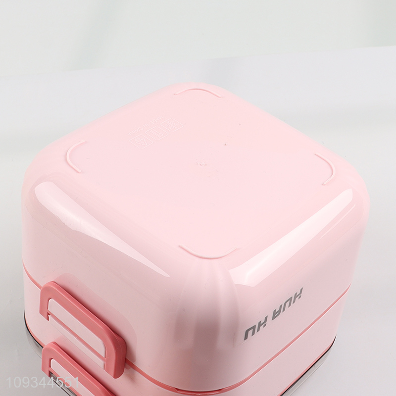Hot selling square double-layer stainless steel lunch box