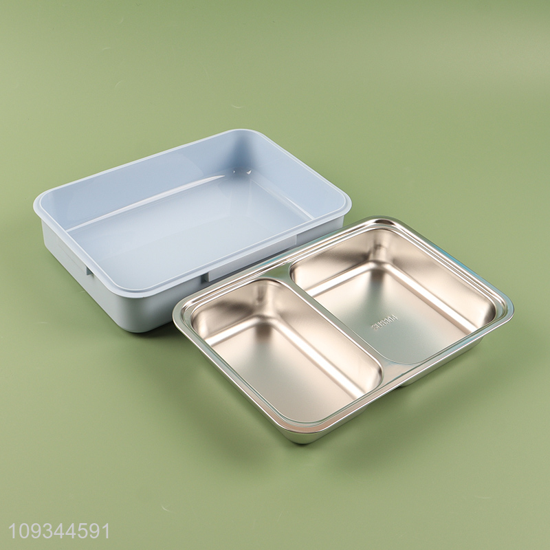 China supplier children 2compartment stainless steel lunch box