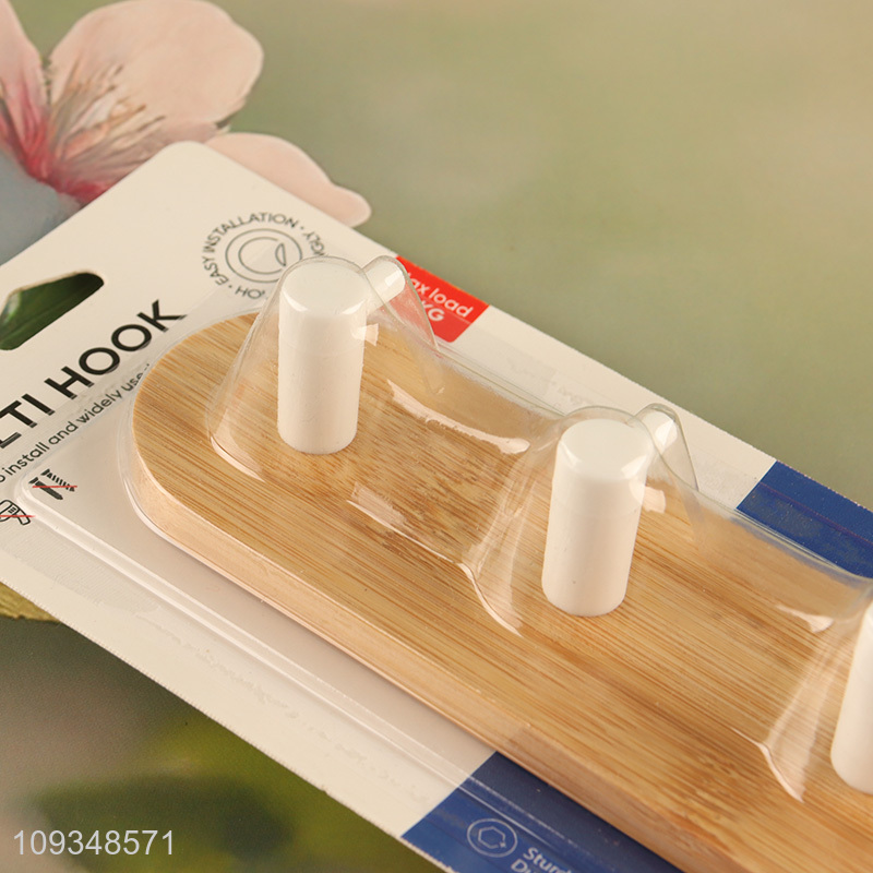 New arrival  bamboo multi-purpose sticky hook coat hook