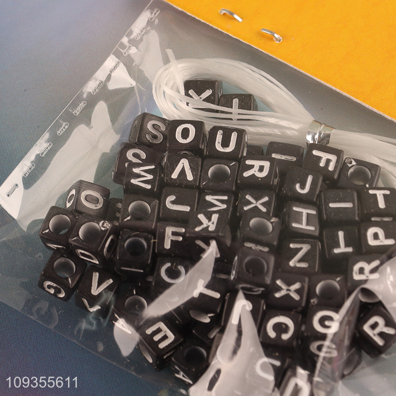Wholesale diy black alphabet bead toys jewelry toys