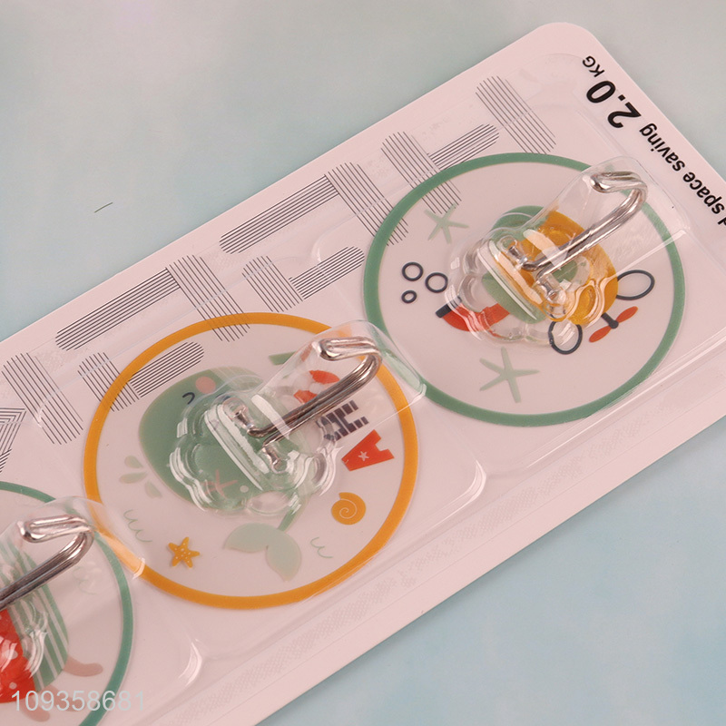 Factory supply 3pcs round sticky hooks adhesive hooks