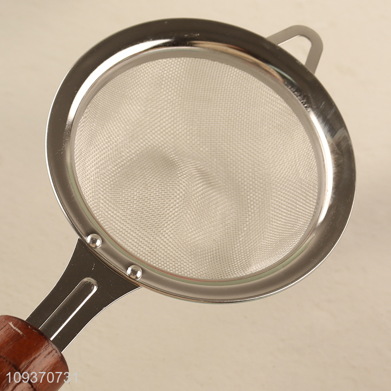 Top sale kitchen tool oil filter with wooden handle