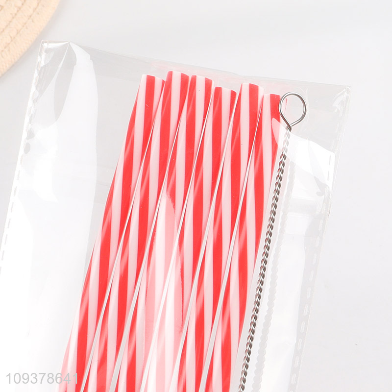 China wholesale striped pattern straw drinking straw