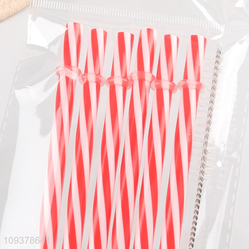 China wholesale striped pattern straw drinking straw