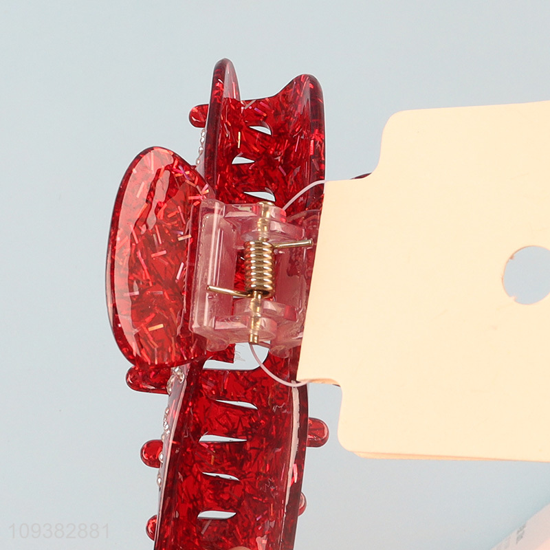 Top selling red hai claw clips hair decoration
